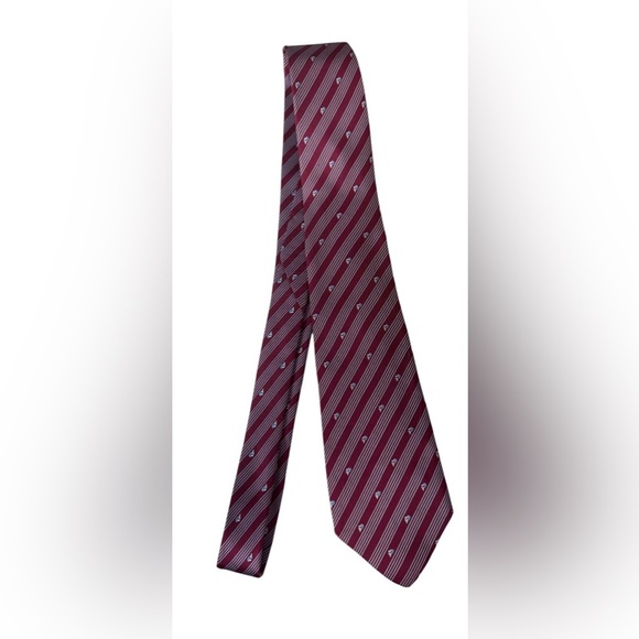 RALPH LAUREN - Men’s Silk Striped Tie, Red - Picture 3 of 3